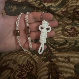 White and Brown Key Card Holder Accessory